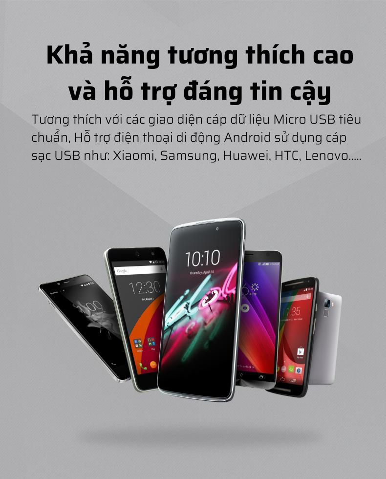 Cáp sạc nhanh Romoss, cáp sạc CB05 cổng sạc Micro USB dây dài 1m