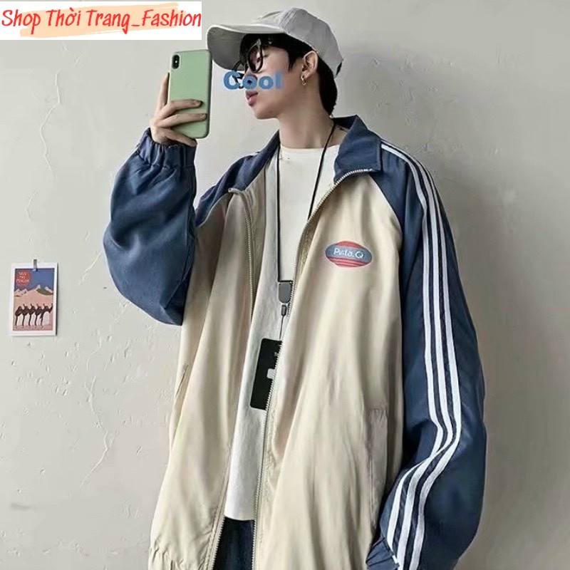 Áo Khoác Dù Nam, 2 Lớp From Rộng Phối 3 Sọc Tay Áo, Thêu Logo PENTA Thời Trang Hot Trend
