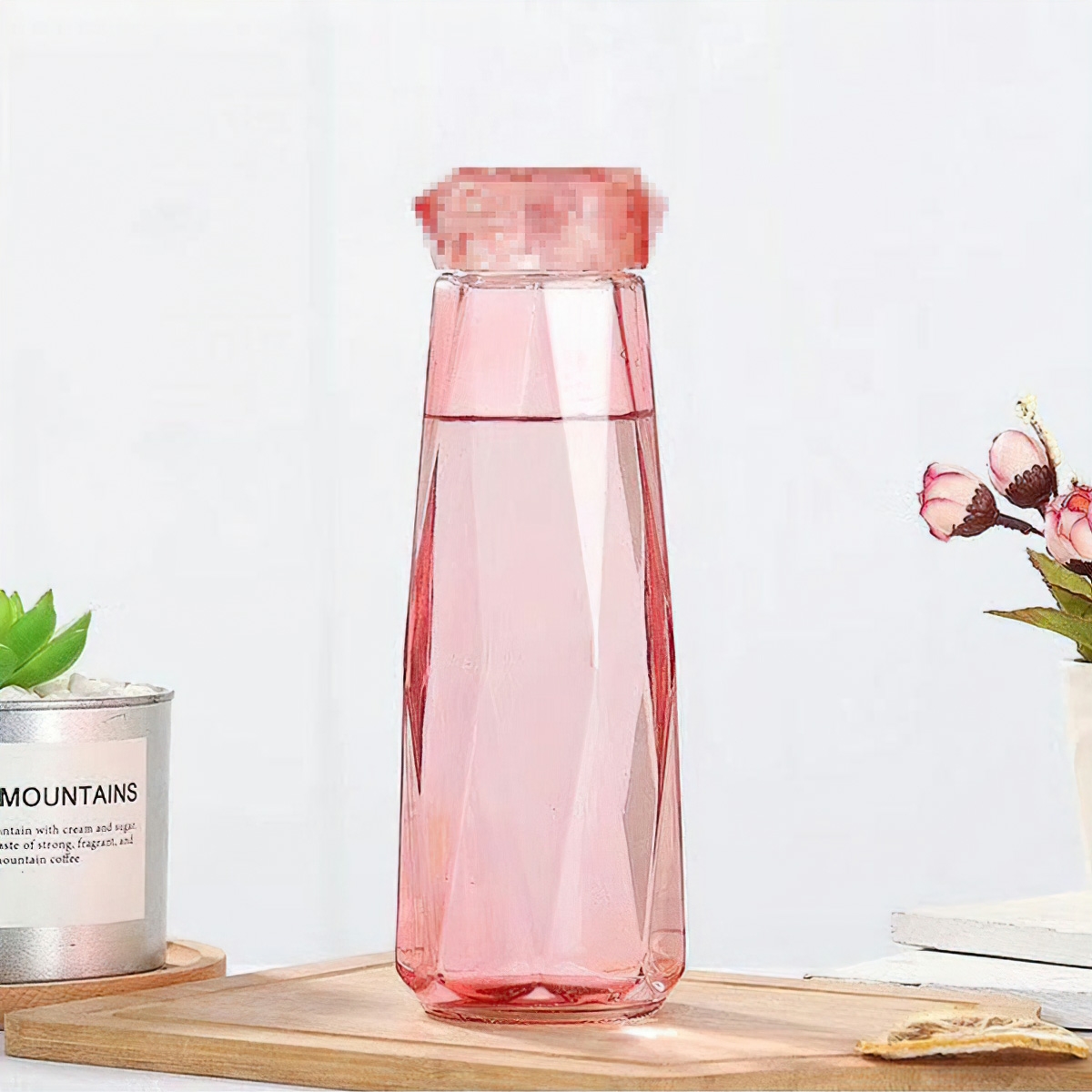 Bình nước chứa nước hình thủy tinh kim cương 400-500ml,bình kim cương