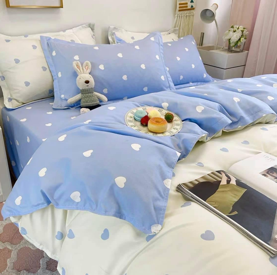 Cotton Polly họa tiết trái tim