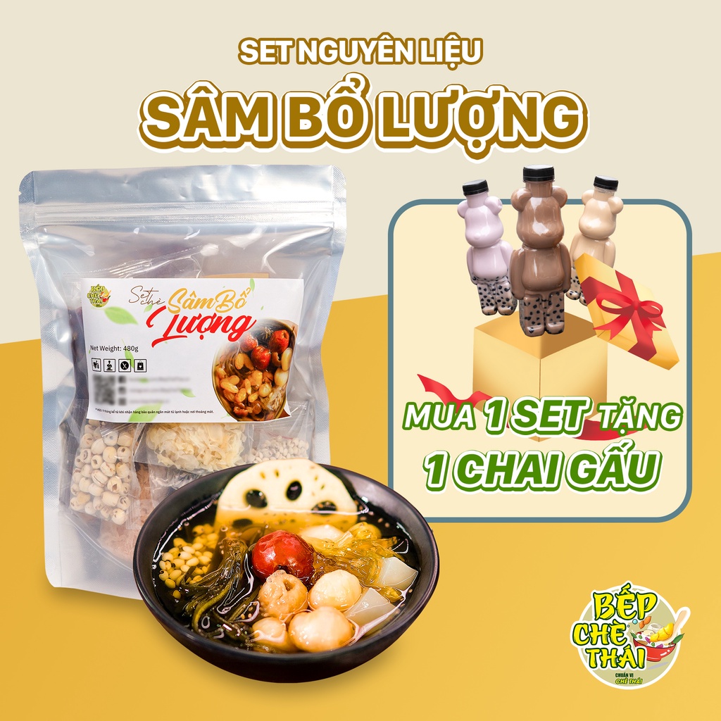 Set chè sâm bổ lượng (set lớn 30 chén) - tự nấu 10 vị - Bếp Chè Thái