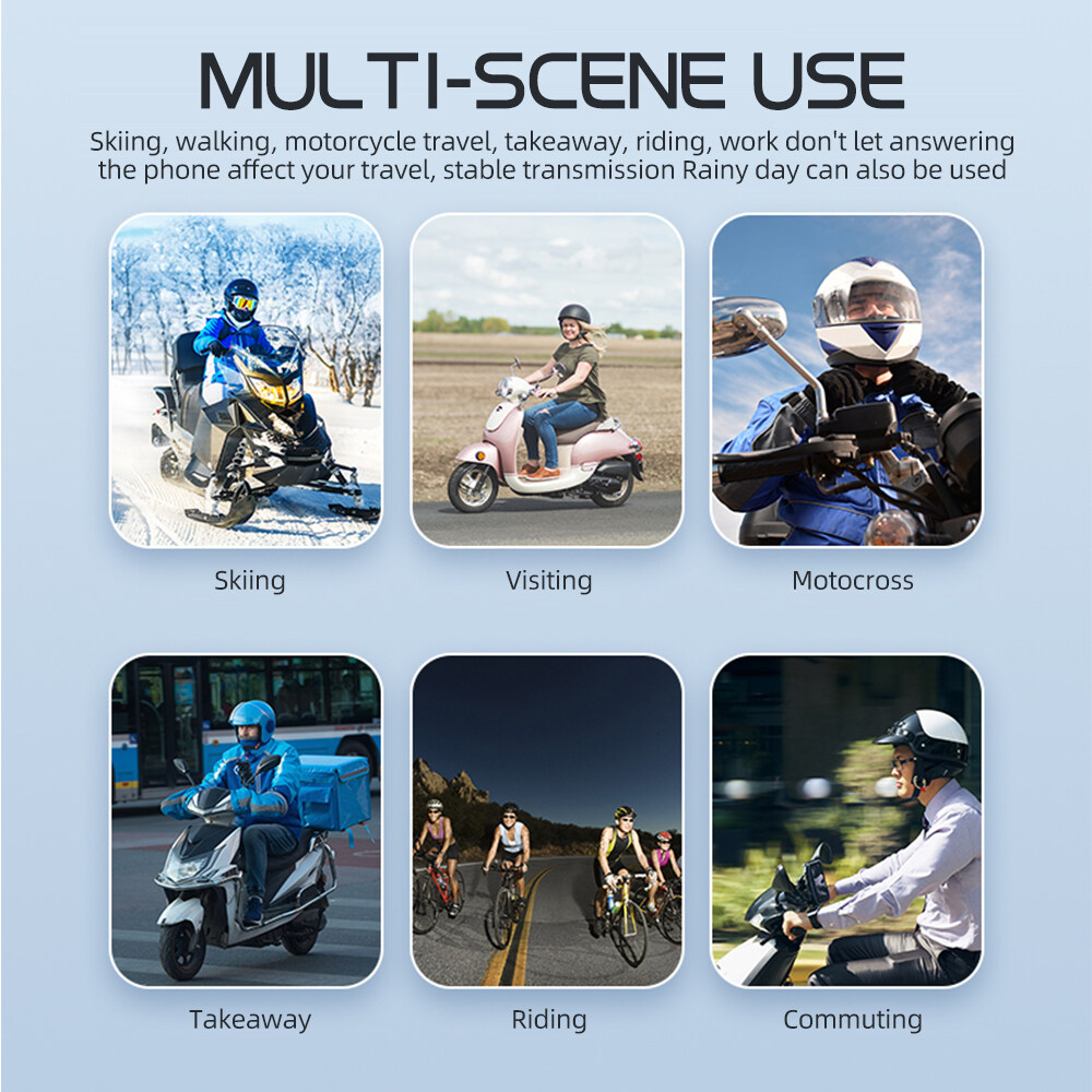 Hlinkey Mũ bảo hiểm xe máy Bluetooth 5.3 tai nghe gắn trong mũ bảo hiểm không cần tay Cuộc Gọi Kit IPX6 Không Thấm Nước 2000MAh Thời gian chờ đợi lâu Tai nghe không dây âm thanh nổi Cá Tuyết