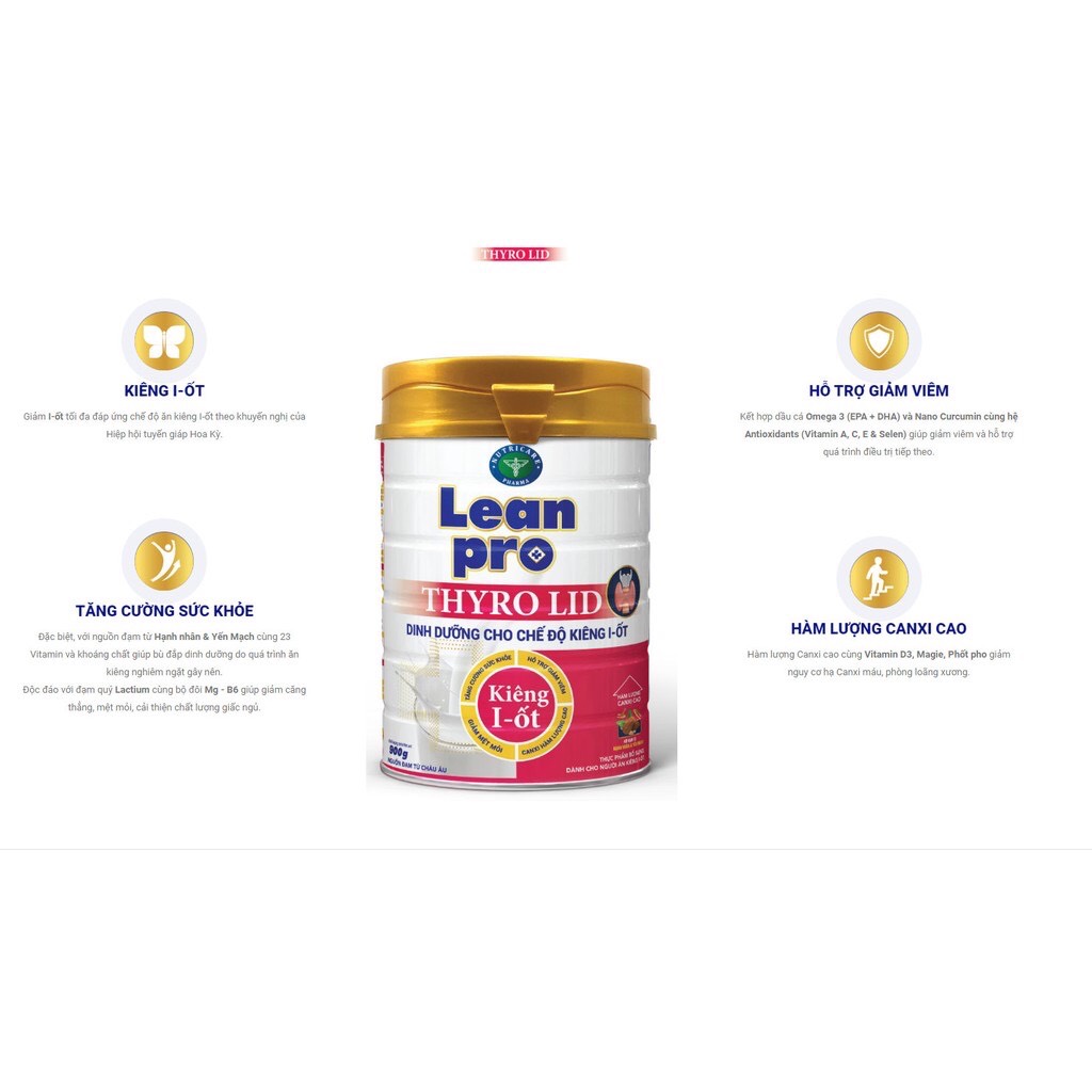 Thực dưỡng Leanpro Thyro Lid dành cho chế dộ kiêng I-ốt