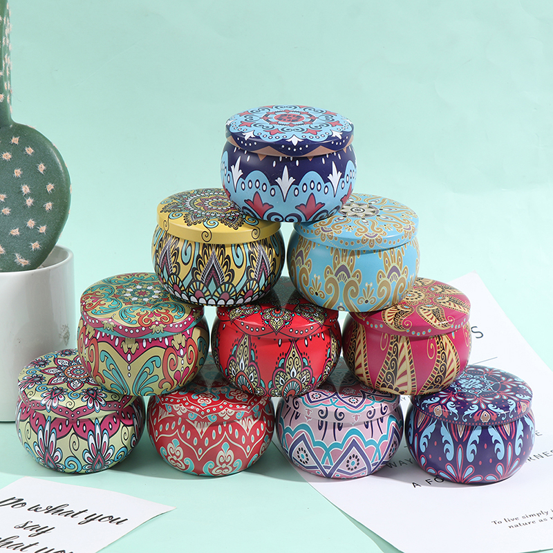 【Best value】 New Candy Box Drum-shaped Cookie Box Party Supply Tea Pot Tin Box Jewelry Box
