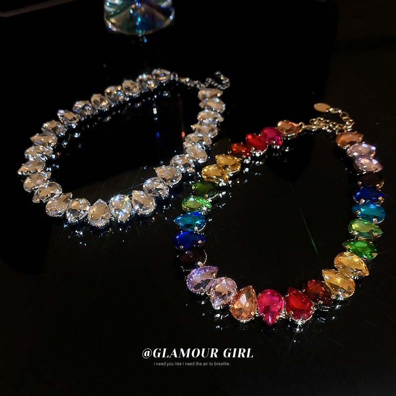 Colourful Crystal Necklace Exaggerated New Fashion Necklace