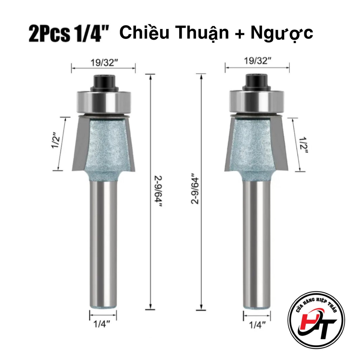 Mũi phay vát mép gọt chỉ máy dán cạnh Xuôi Ngược MSVM-MDC