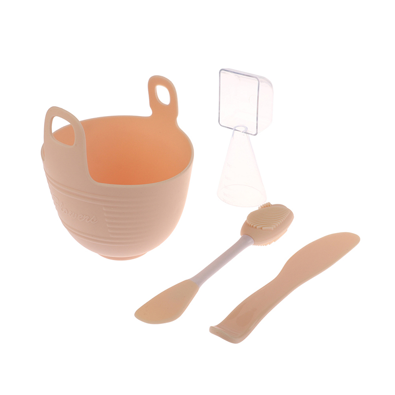 Luhuiyixxn 4Pcs Soft Silicone Facial Mask Mixing Bowl Brush Spoon Set Women Household DIY SPA Beauty Tools Skin Care Supplies