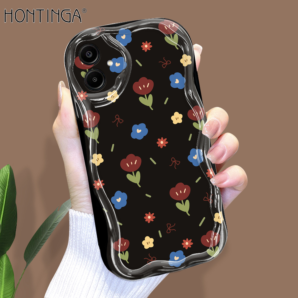 Hontinga%20for%20Samsung%20A06%20Back%20Cover%20Multicolor%20Flower%20Cream%20Texture%20Phone%20Case%20Wavy%20Edge%20Soft%20Silicone%20Cover%20-%20Image%202