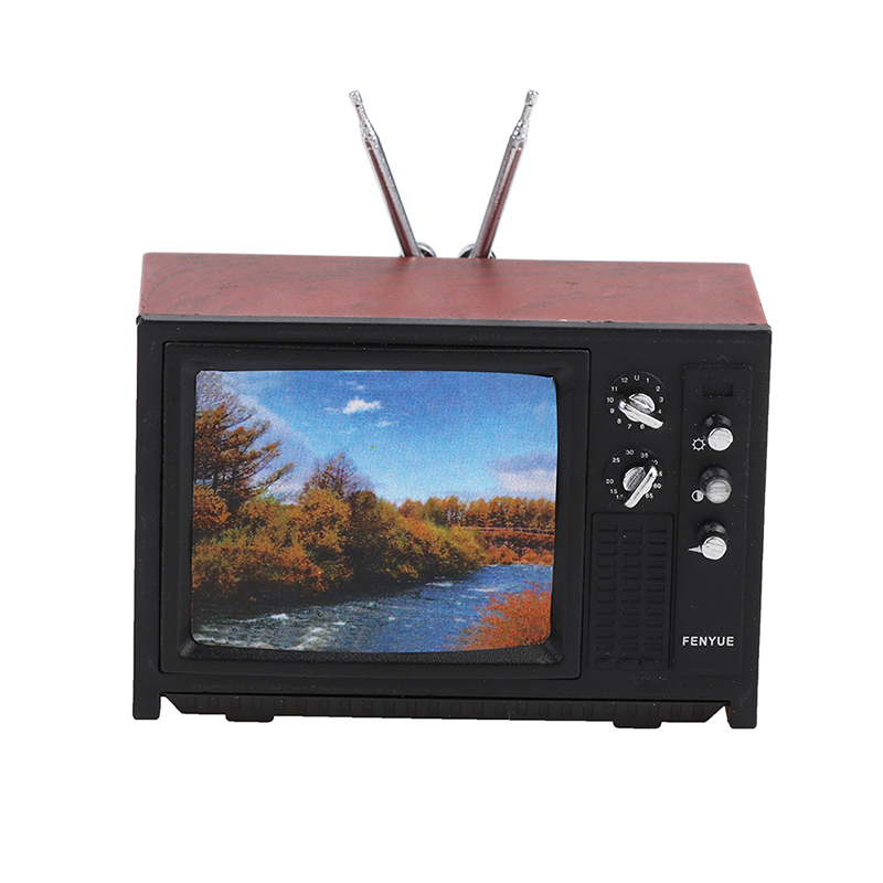 1:12%20Dollhouse%20Miniature%20Television%20TV%20W/Picture%20Doll%20House%20Furniture%20Model%20Toy%20-%20Image%205