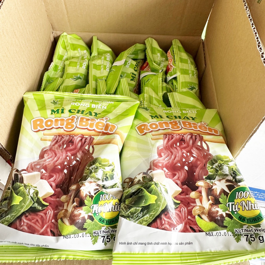 Mì chay rong biển Seaweed gói 75g Thùng 12 gói Thực Dưỡng Tâm Bình