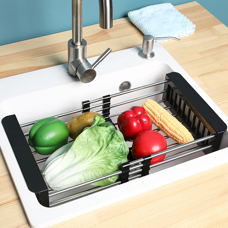 Giá Để Ráo Nước Bồn Rửa Bằng Thép Không Gỉ Cho Nhà Bếp Giá Phơi Bát Đĩa 304 Dụng Cụ Sắp Xếp Đựng Đồ Gắn Vào Đĩa Giỏ Đựng Rau Củ Quả