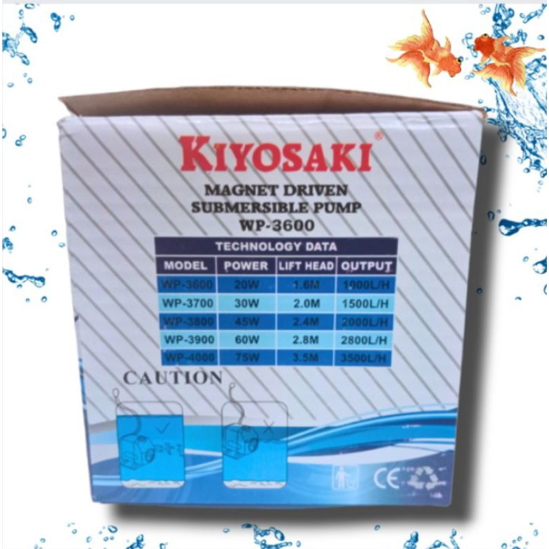Pompa Kolam Aquarium Air Mancur Hidroponik KIYOSAKI WP 3600