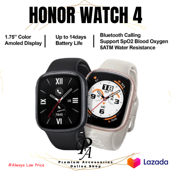NEW HONOR Watch 4 GOLD 1.75 AMOLED 5ATM Bluetooth GPS Android iOS  Smartwatch