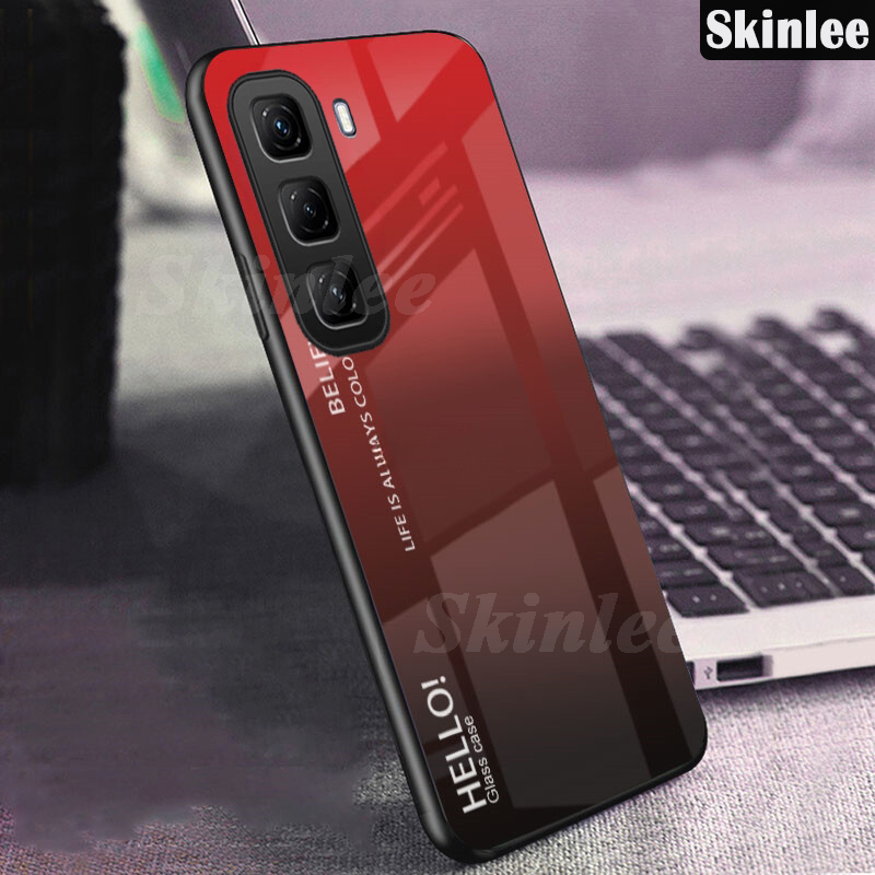 Phone case For infinix Hot 50 / 50 Pro / 50 Pro Plus Back cover Gradient Tempered Glass Protector Mirror Hard Cover For infinix Hot 50 Pro+ Cover cases. 