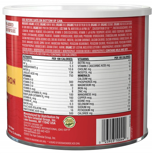 Sữa bột Earth's best đỏ organic dairy infant formula with iron