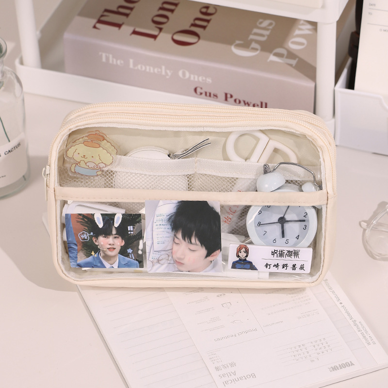 Transparent pencil case Students' pencil case Pupils' transparent pencil case