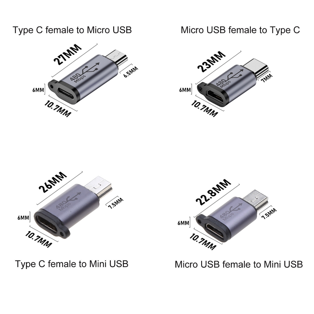 Usb-C to Micro USB Adapter Type-C Female To Micro Usb Male Converter Connector