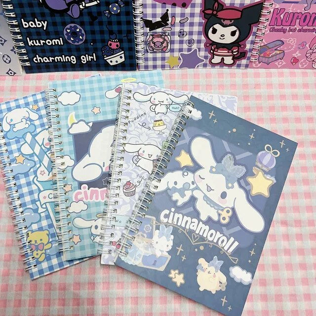 Kawaii Cute Sanrio Kuromi Cinnamoroll Coil Book Notebook Knowledge Sorting Originality A5 Ins Girl Christmas Gift For Children