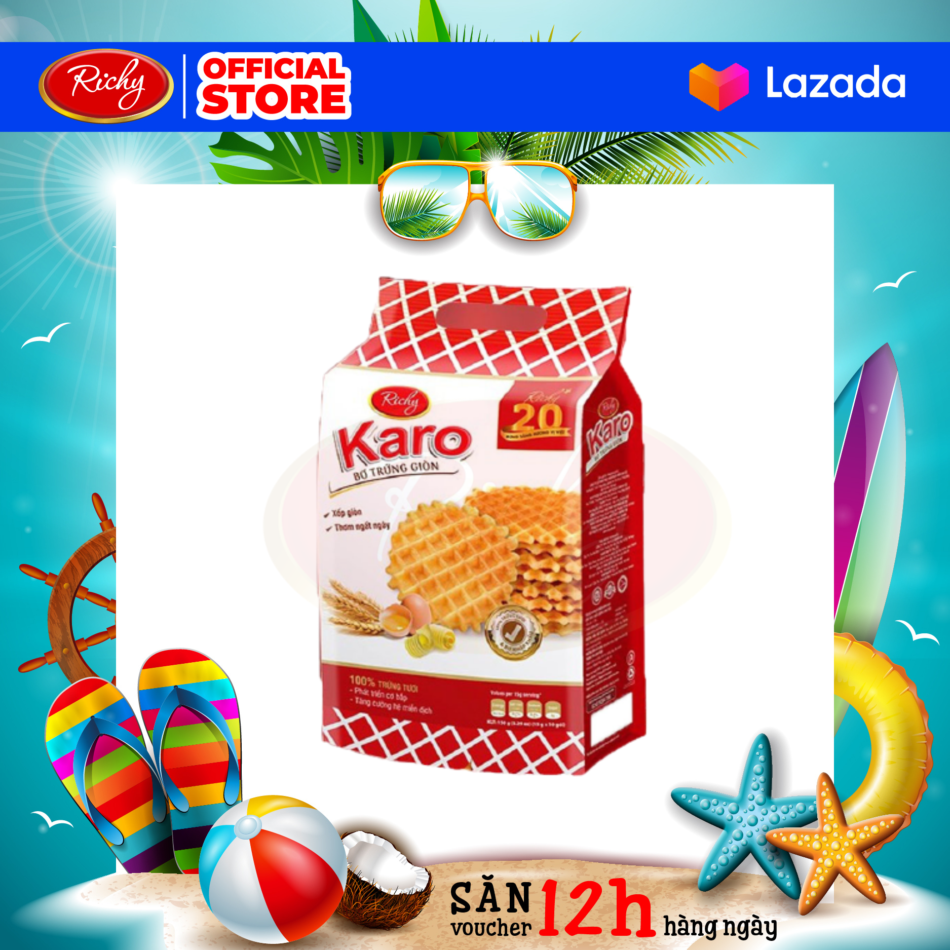 Bánh Karo Richy bơ trứng giòn gói 150g - 270g