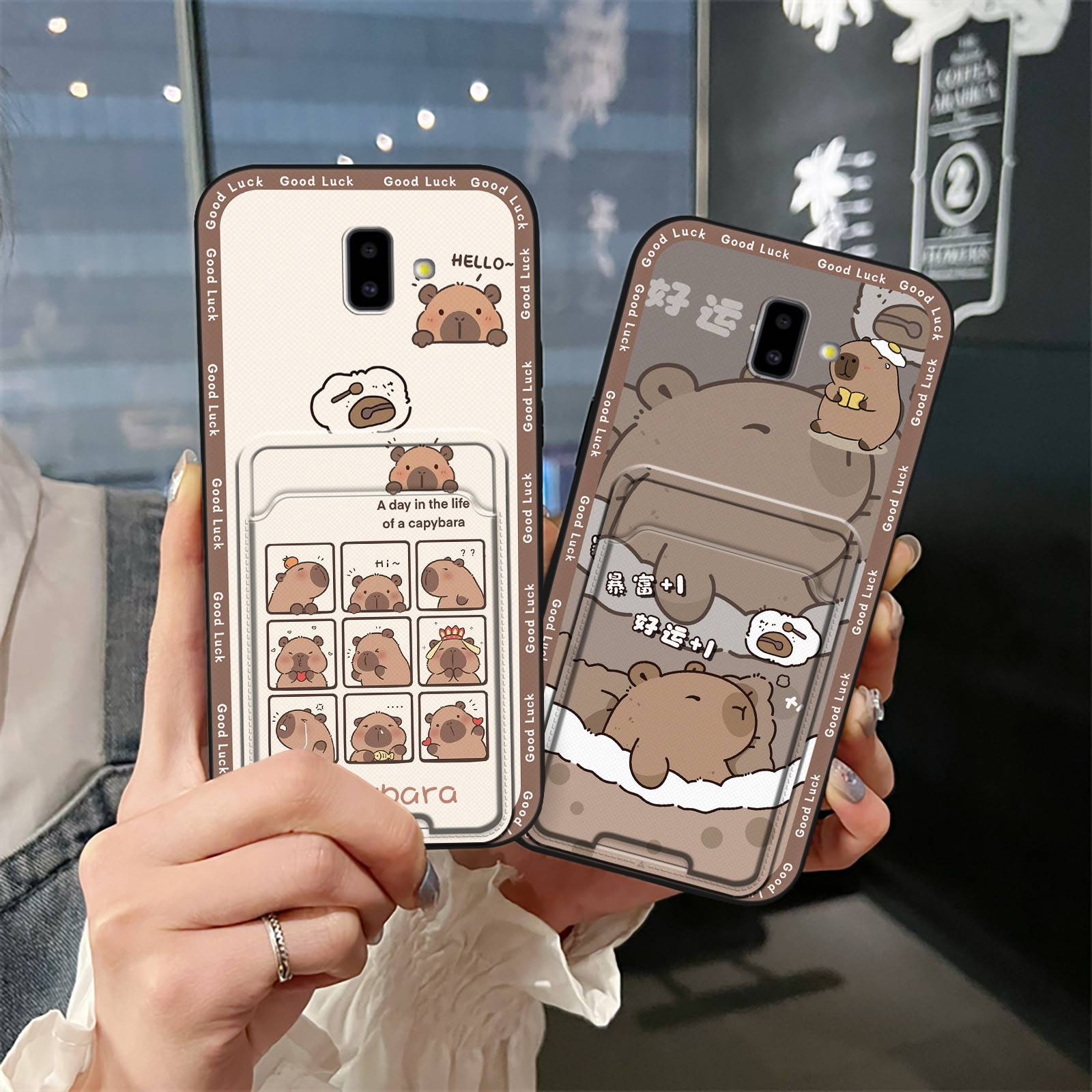 Card bag Cover Phone Case For Samsung Galaxy J6 Plus/J6 Prime