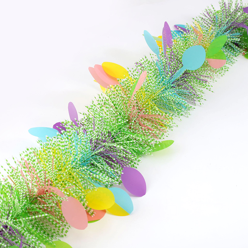 Jk3u Easter Day Artificial Rattans Home Garden Party Wall Hanging Wreath Garland Colorful DIY Ornaments Festival Supplies