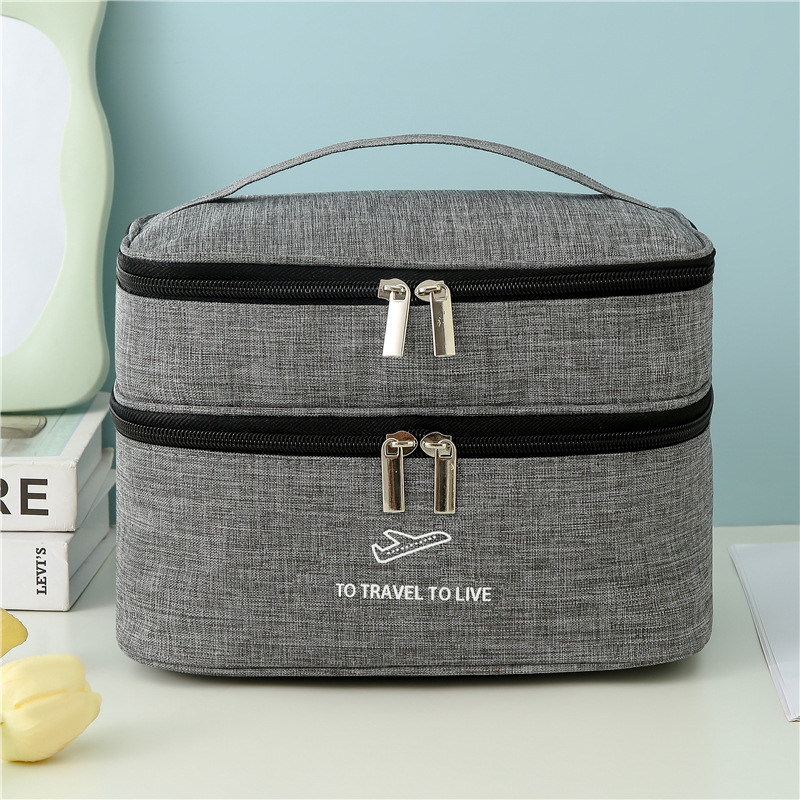 Gerdon new cationic double-layer cosmetic bag, large-capacity hand-held toiletry bag, thickened waterproof travel storage bag