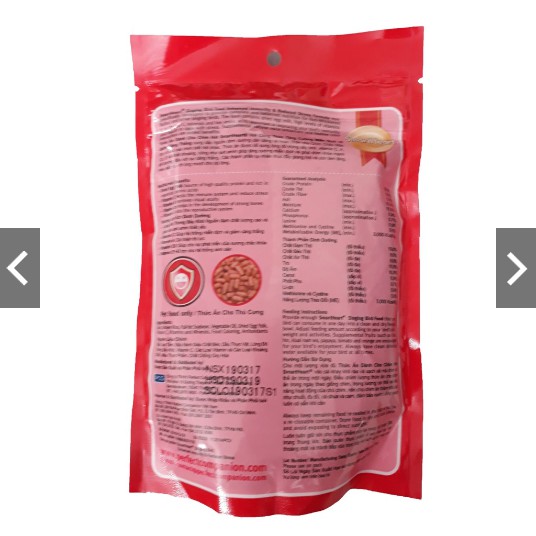 SmartHeart Cám Chào Mào thá¡ (Đỏ) 100g - Thức Ăn Chim -