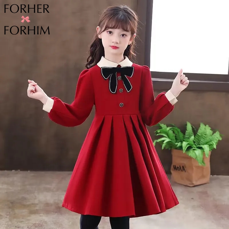 FORHERFORHIM Girls' Dress Spring and Autumn Dress New Style Children Fashion Skirt Girls Long-sleeved Spring Princess Skirt F208