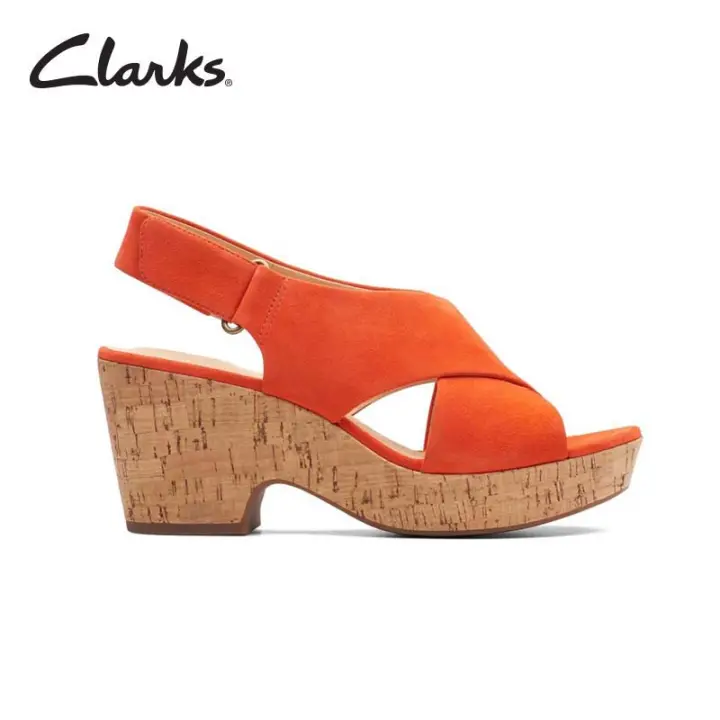 clarks orange sandals