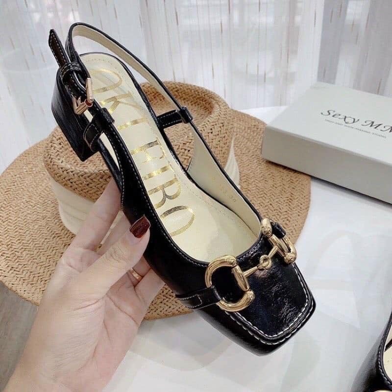 Giày 70 sandal cao đều trước sau 2 quay