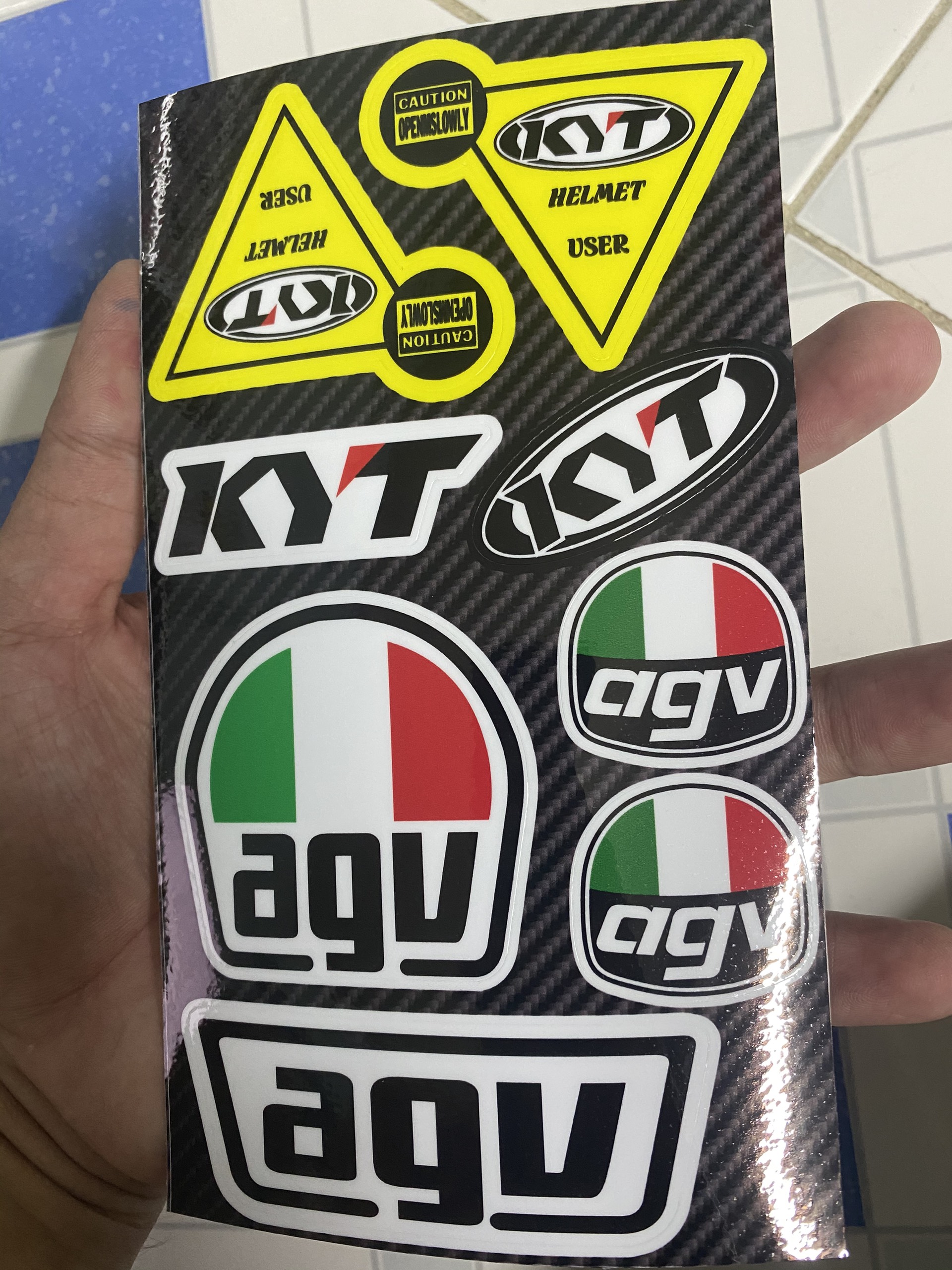 Sét tem  logo 10x18 kyt agv