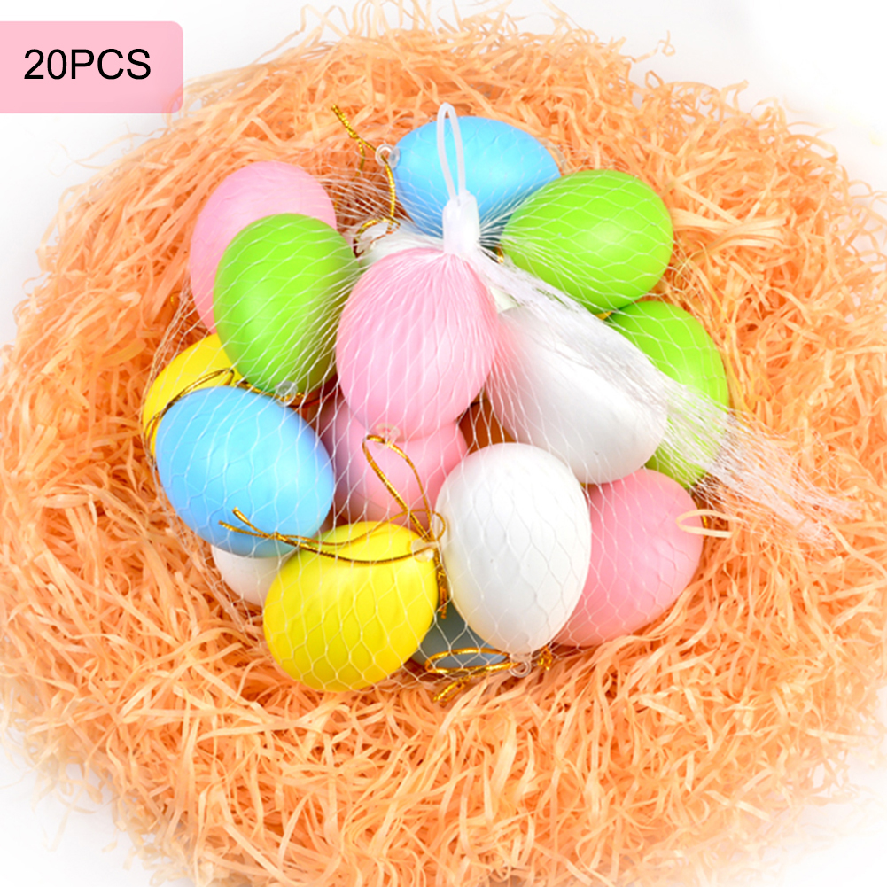 [Ted Life]20 Easter Egg DIY Graffiti Colored Eggs Christian Decoration 4*6CM Eggs