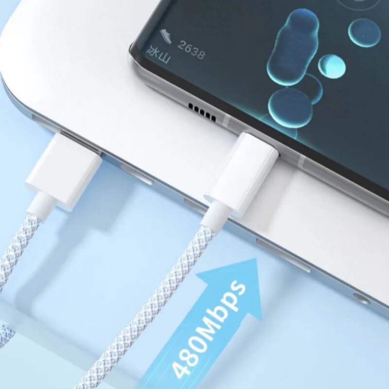 1m PD 60W 3A USB C để USB C Cáp sạc nhanh kép Loại C để Loại C dòng dữ liệu
