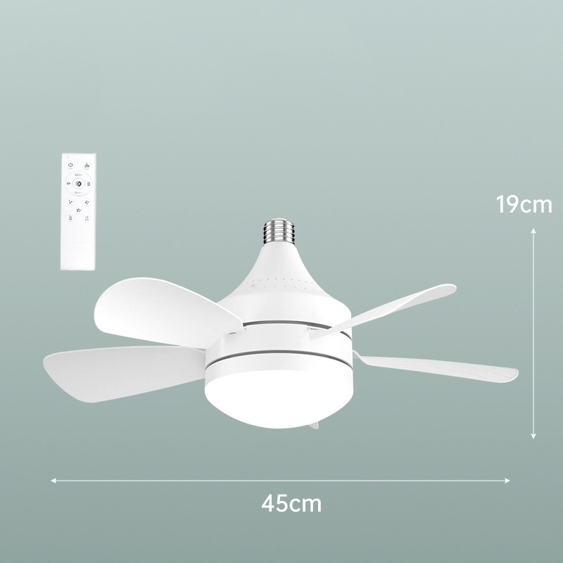 New home ultra-quiet fan lamp E27 detachable fan leaf lamp restaurant bedroom remote control ceiling fan lamp