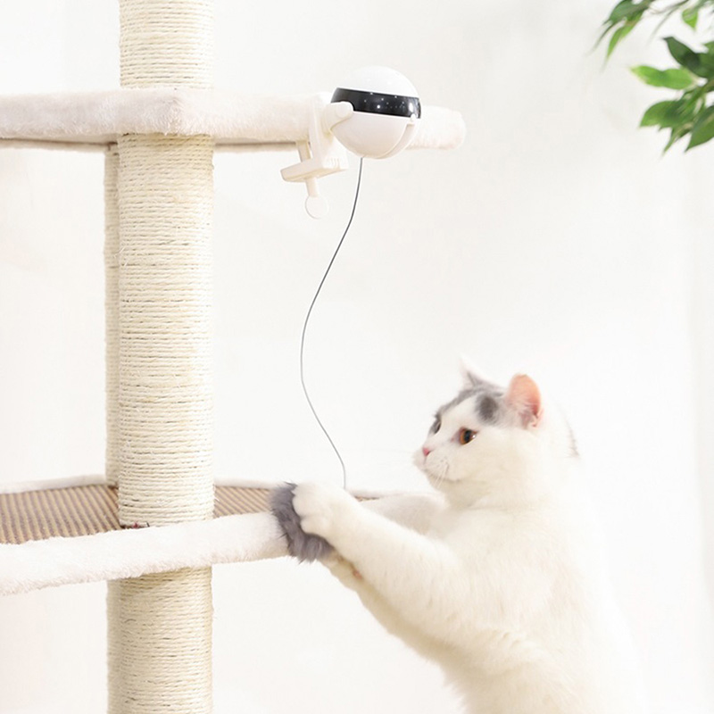 Funny Cat Toy Ball Automatic Teaser Stimulating Toys for Cats Interactive Electric Flutter Rotating Lifting Pet
