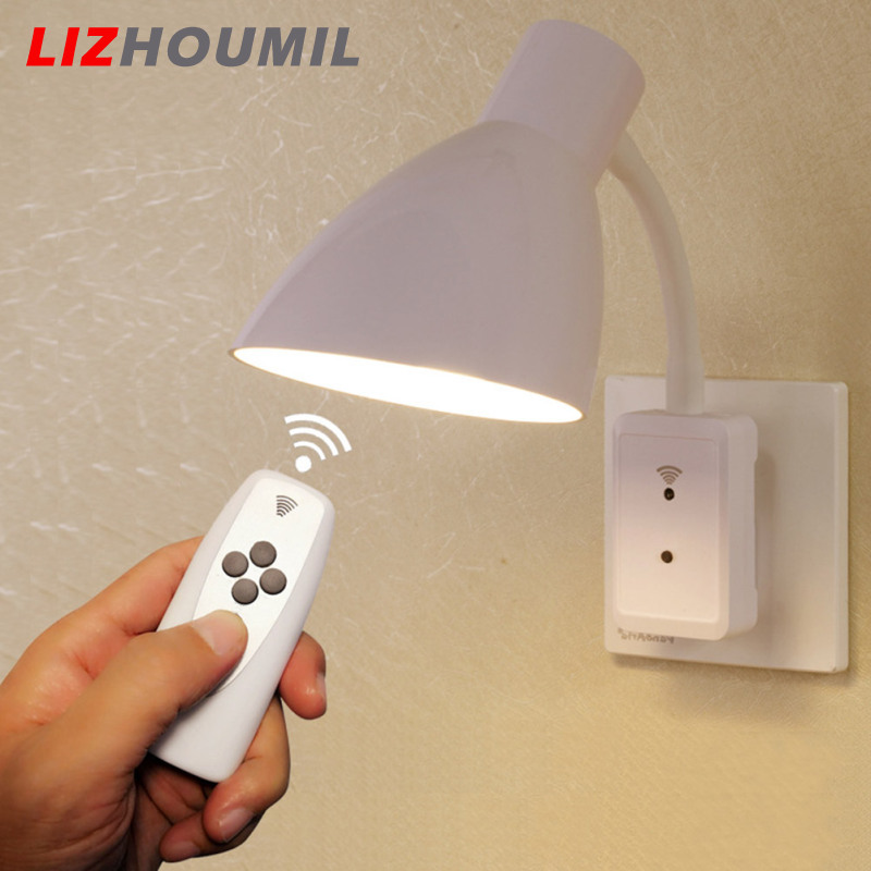 LIZHOUMIL Intelligent Wall LED Light Socket Plug with Remote Control E27 220V