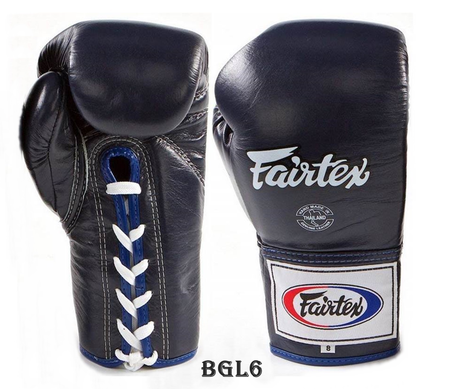 Fairtex Lace up Gloves BGL6 Navy blue Competition Gloves (8,10,12,14,16