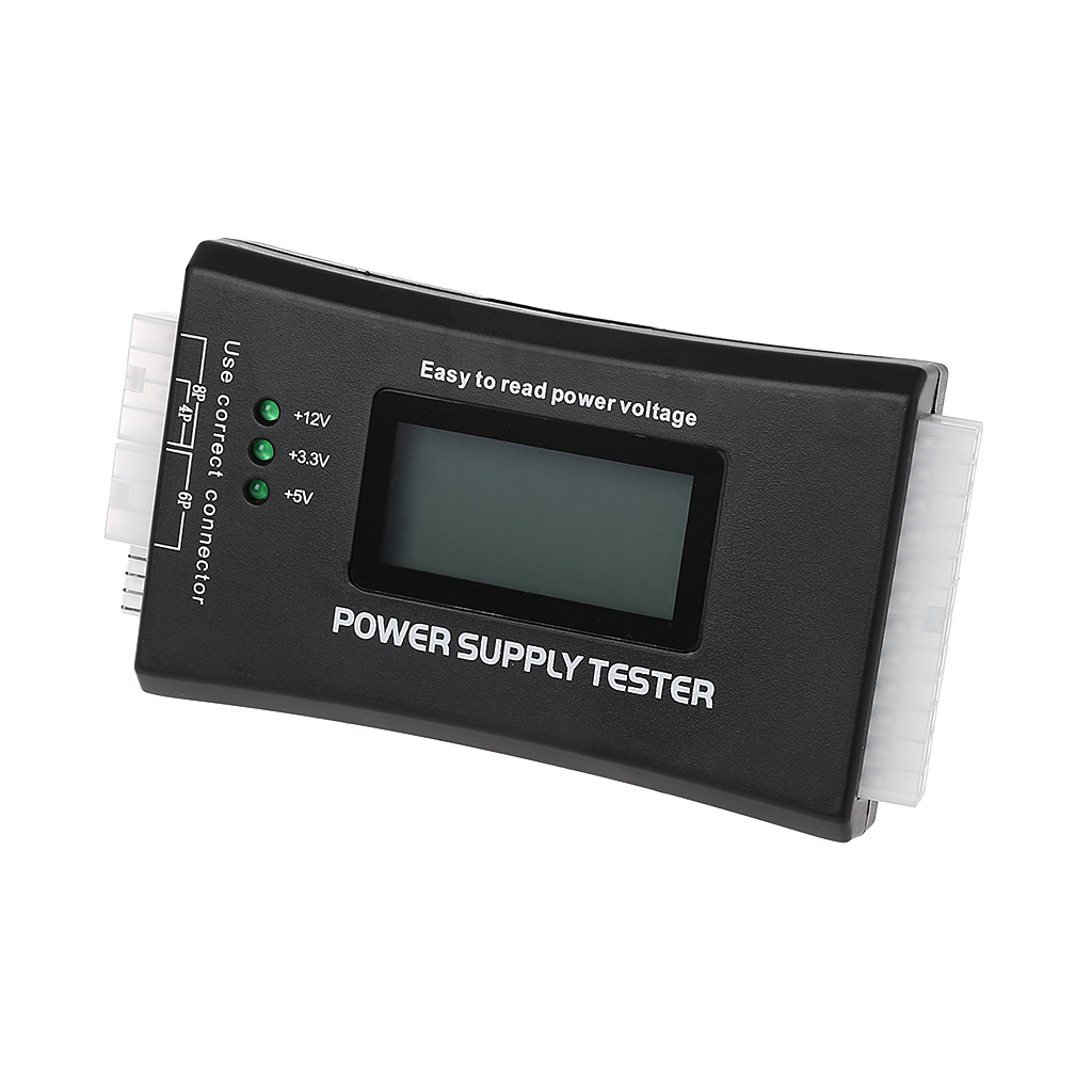 Thiết bị kiểm tra nguồn điện Màn hình LCD nguồn điện cho máy tính Bộ chẩn đoán PC-Cung cấp điện/ATX /BTX /ITX tuân thủ màu đen