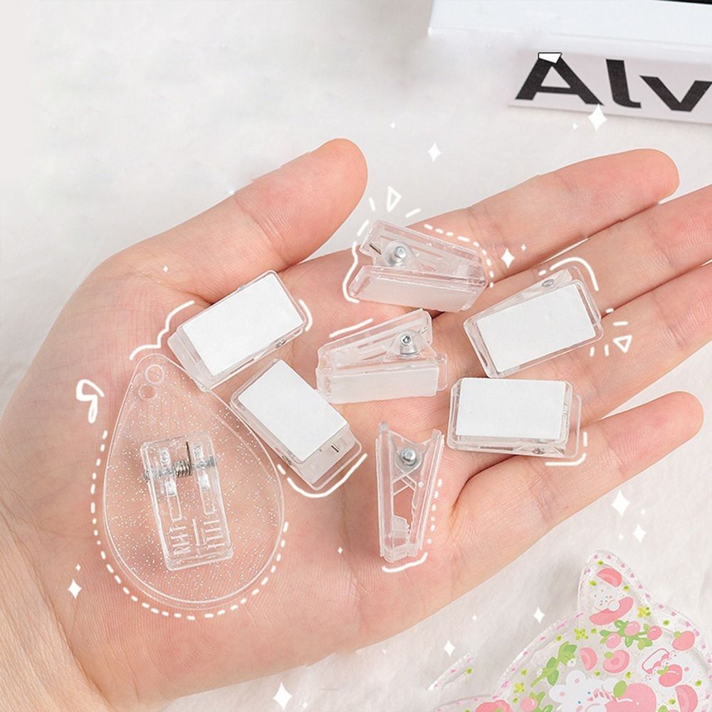MMLUCK DIY Creative Office Accessories Paper Folder Binder Transparent Scrapbooking Binding Clips File Holder Clips Memo Clips Paper Fixed Clips