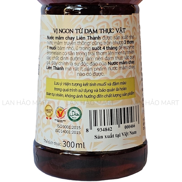 Nước mắm chay Liên Thành chai 300ml