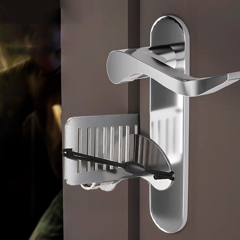 Portable Door Lock Punch-free Security Door Locker Safety Latch Lock Anti Theft DIANGUI. 