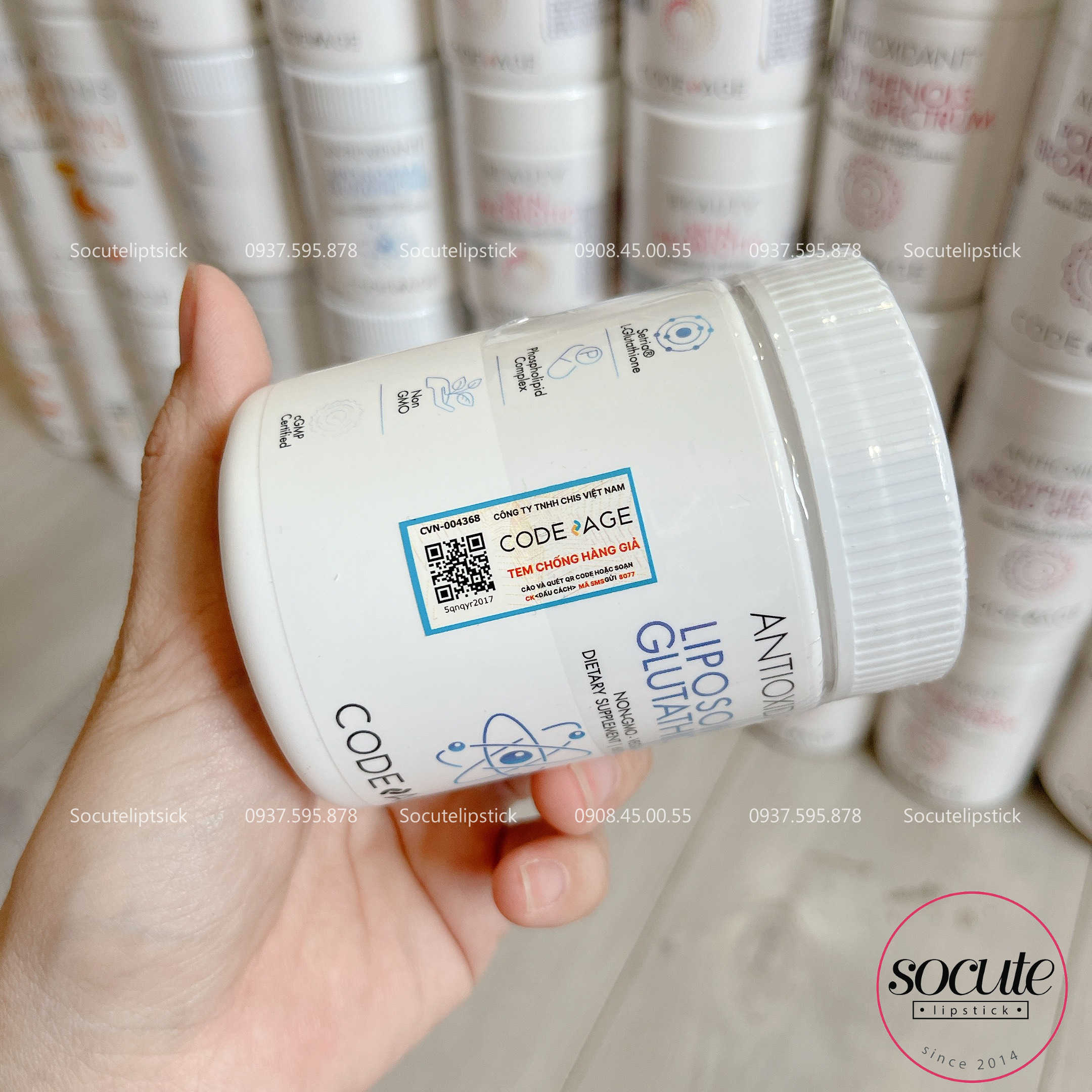 [Tem Chính Hãng] Viên Uống Trắng Và Sáng Da Codeage Liposomal Glutathione 60 Viên