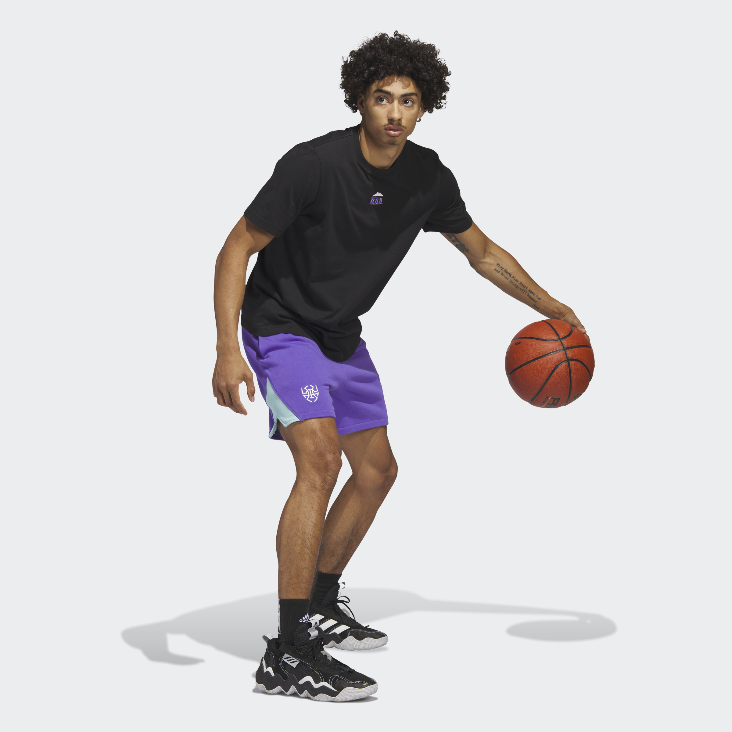 Adidas bóng rổ quần short d.o.n. excellence nam màu tím ib9394