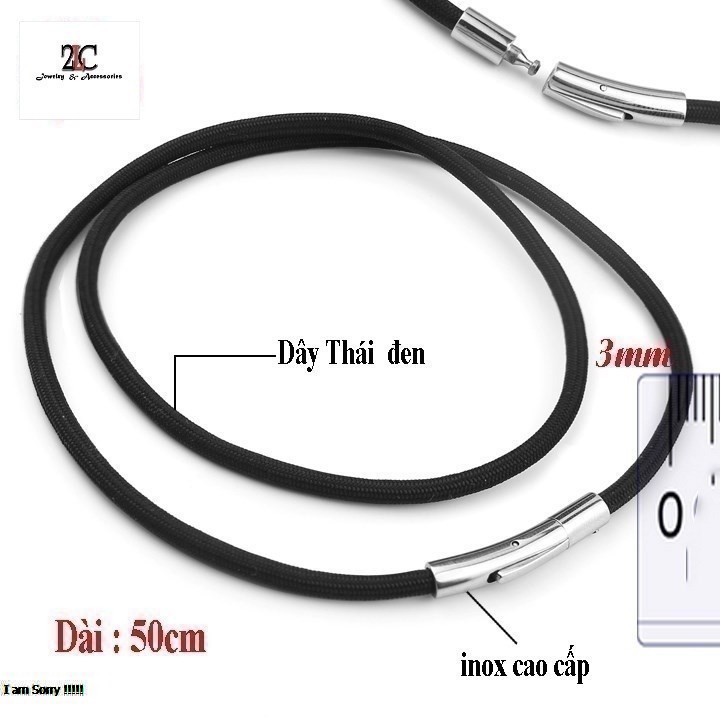 Dây chuyền nam màu đen 3mm thiết kế đơn giản-SuSu19 Shop