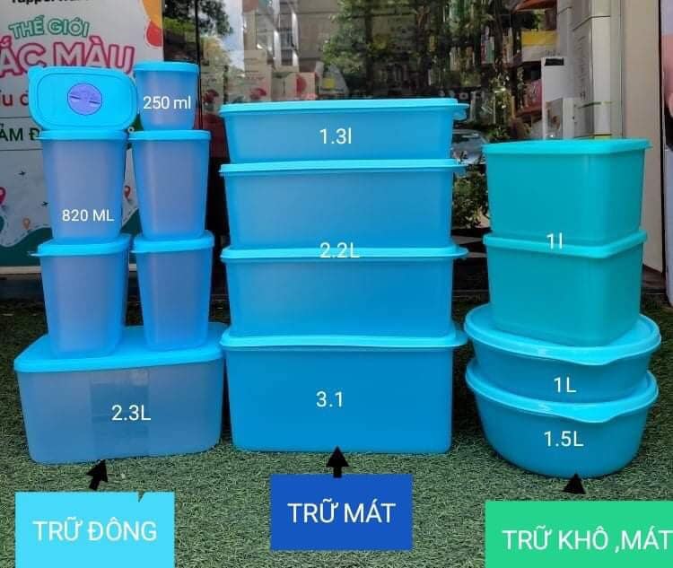 Tupperware💕Freeship💕Bộ đôi Trữ Mát & Trữ Đông Ocean Set 15, mới 2022