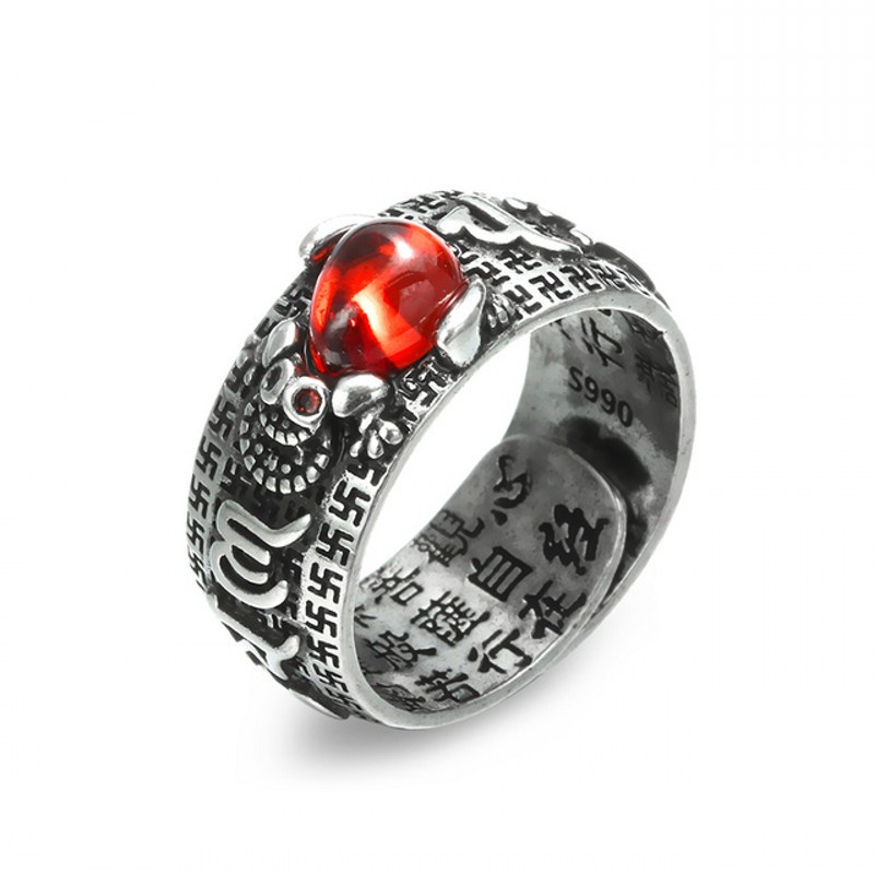 Lucky Pixiu Ring Chinese Fengshui Bring Wealth Jewelry Retro Open Adjustable Ring Jewelry for Women Rings Collection