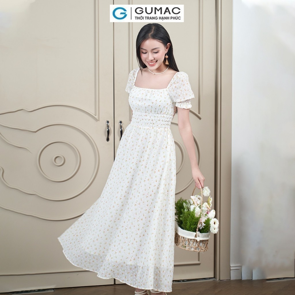 [15 - 17.6 |Voucher 8-15%] Đầm nữ maxi tay phồng thời trang GUMAC DE04017