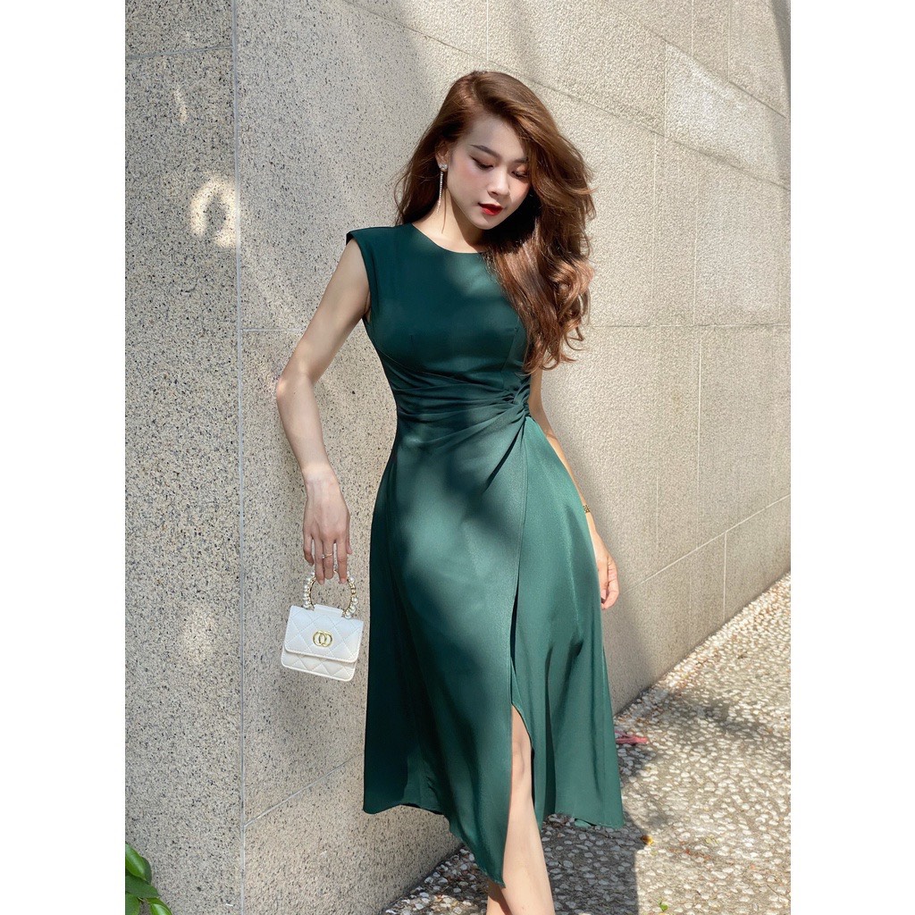 Đầm thiết kế cao cấp nhún eo free size 47-52kg