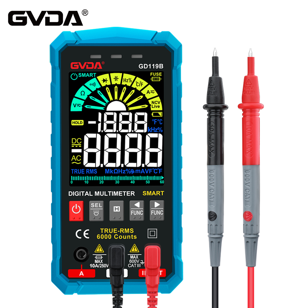 Digital Multimeter True RMS AC DC Capacitance Tester Ohm Hz Meter NCV Voltage Temperature Tester Smart Universal Multimetro.