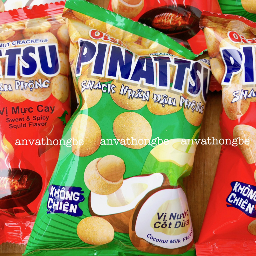 (Lẻ ) Đậu phộng oishi Pinattsu vị cốt dừa gói (13gr)